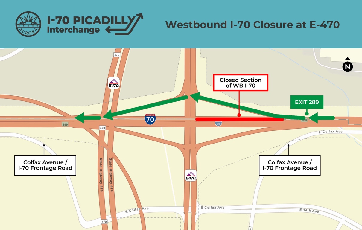 Westbound I-70 to close overnight Dec. 8 at E-470 for sign installation ...