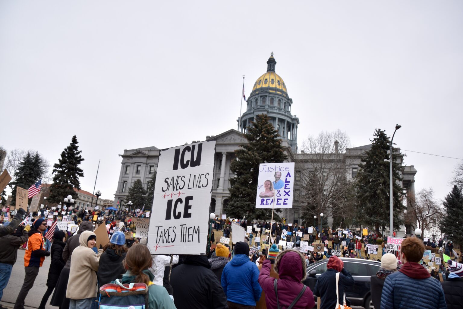 Thousands in Denver rally against Trump administration after latest ICE shooting