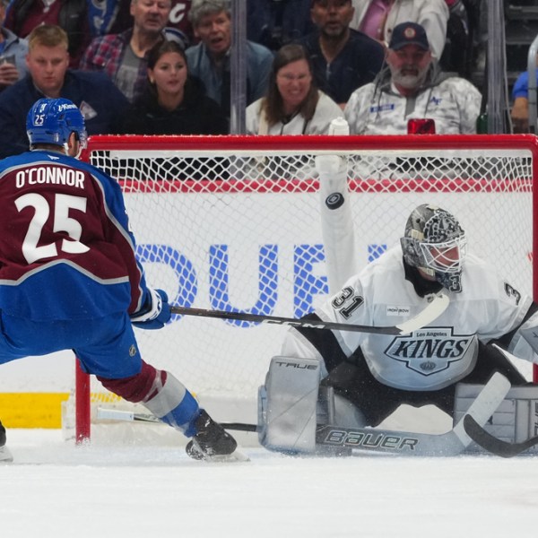 Forward Logan O’Connor caps long comeback with a Game 1 goal to help Avalanche hold off Kings 2-1