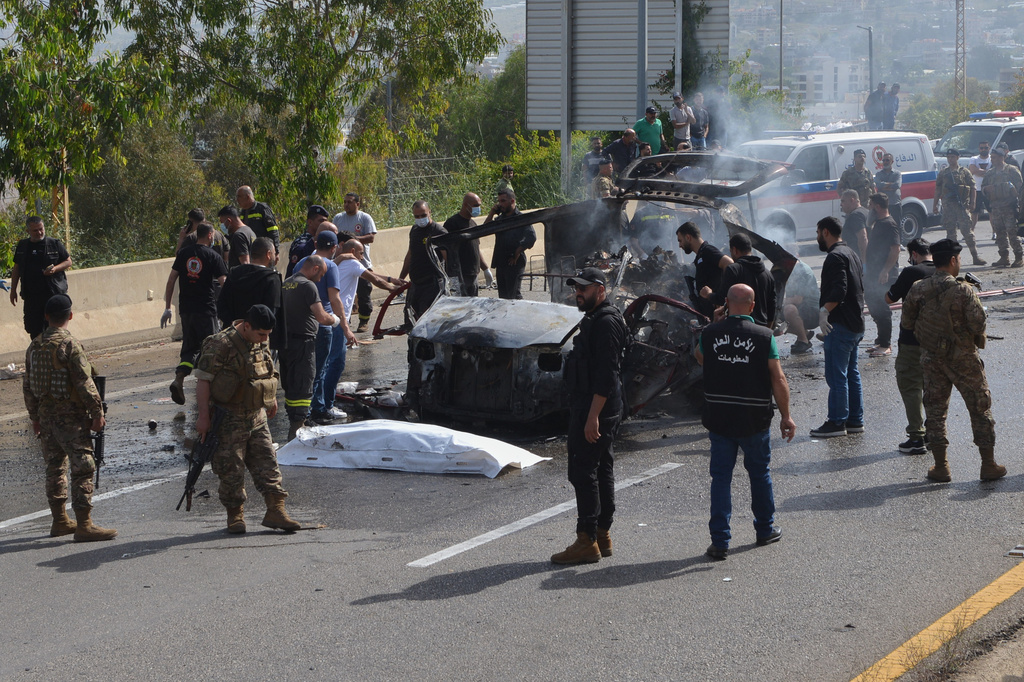 Israeli drone strikes hit highway south of Beirut, killing 8, including 2 children